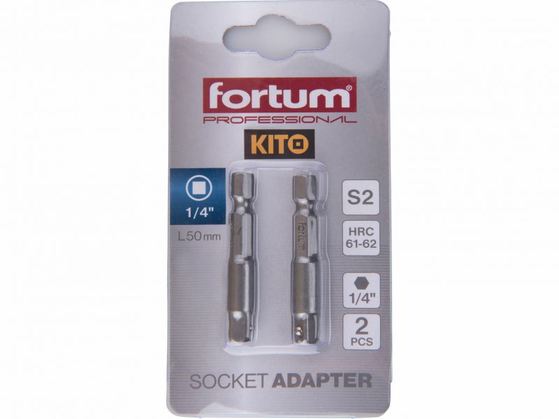 FORTUM Adaptér z 1/4" 6-hranu na 1/4" 4-hran, 50mm