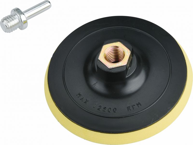 EXTOL CRAFT Tanier unášací penový so suchým zipsom pre uhl .brúsky 115mm, M14, adaptér na vŕtačku