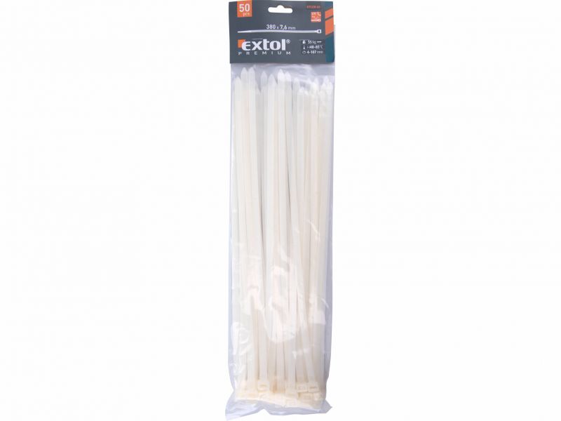 EXTOL PREMIUM Pásky sťahovacie 7,6x380mm 50ks/bal