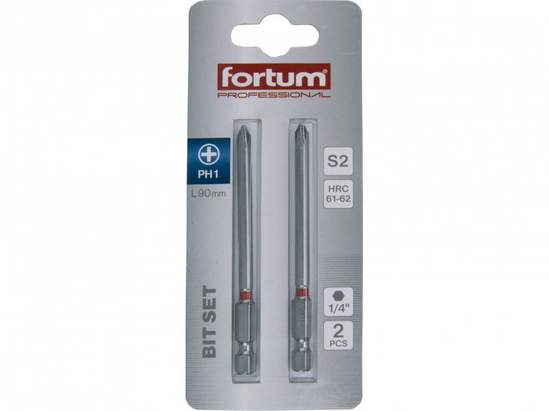 FORTUM Bity krížové PH 1x90mm, 2ks, S2