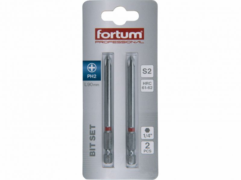 FORTUM Bity krížové PH 2x90mm, 2ks, S2