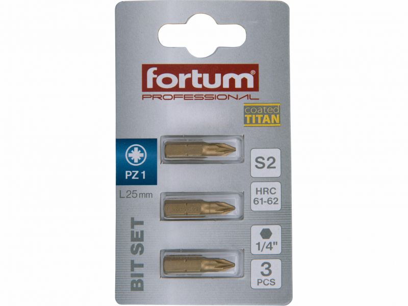 FORTUM Bity krížové PZ 1x25mm, 3ks, S2