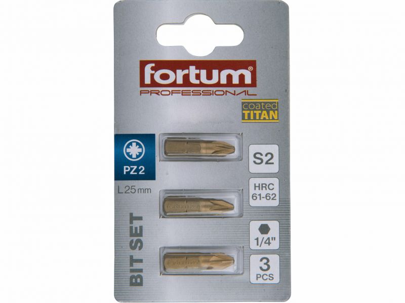 FORTUM Bity krížové PZ 2x25mm, 3ks, S2