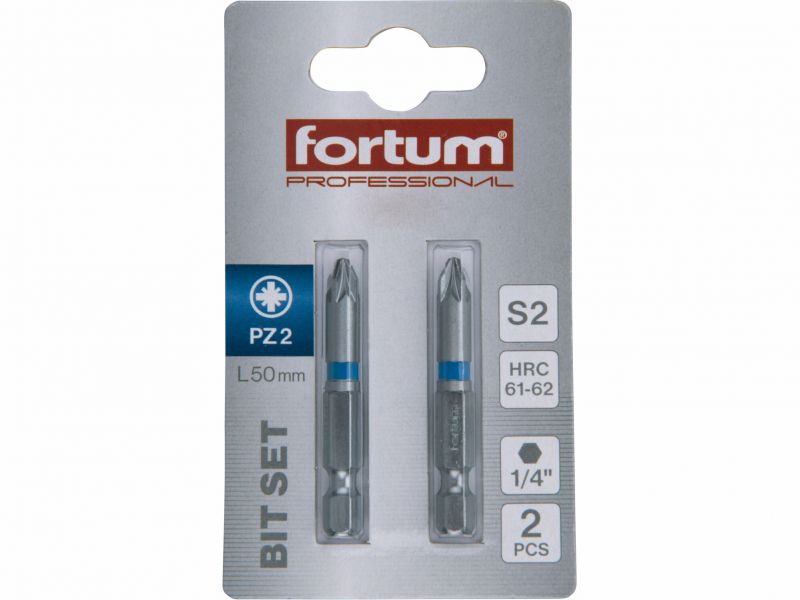FORTUM Bity krížové PZ2x50mm, 2ks, S2