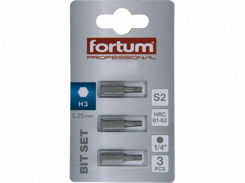 FORTUM Bity IMBUS H3.0x25mm, 3ks, S2