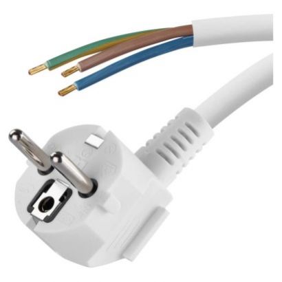 Flexo šnúra PVC 3× 1,5mm2, 2m, biela