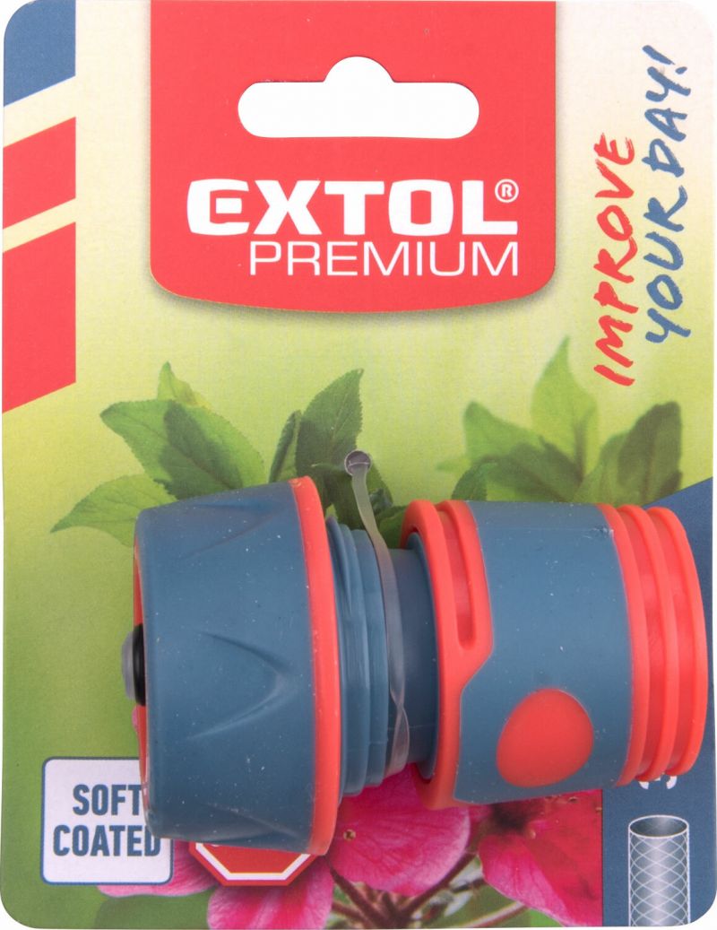 EXTOL PREMIUM Rýchlospojka hadic. 3/4" STOP ventil