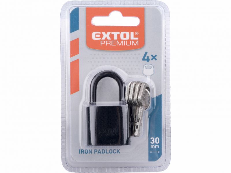 EXTOL PREMIUM Zámok visiaci 30mm, tvrdé oko