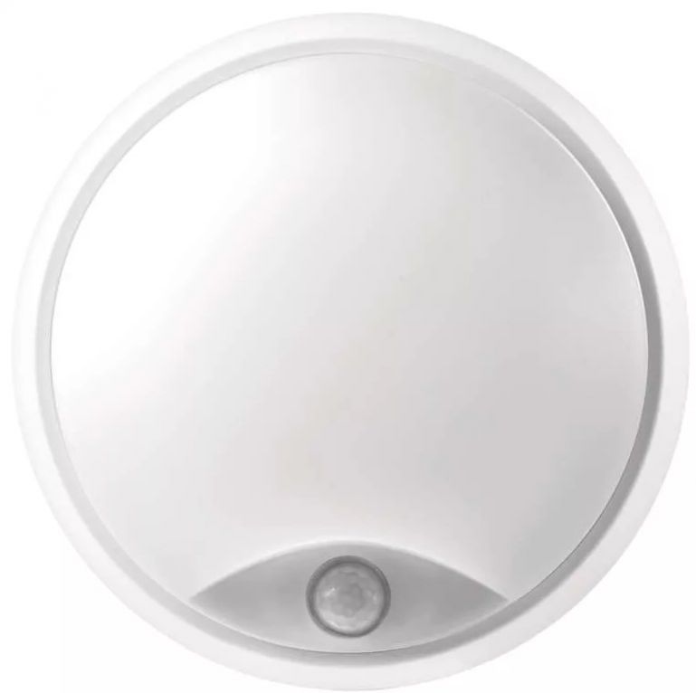 EMOS LED svietidlo prisadené kruhové so senzorom, 14W, neutrálna biela, priemer 21,5cm, čierna/biela