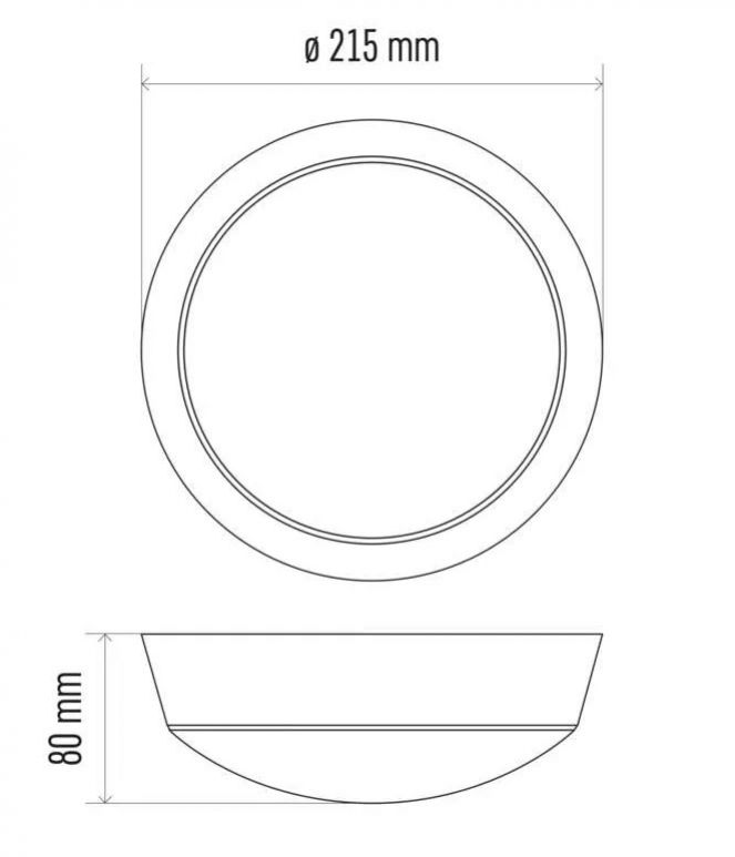 EMOS LED svietidlo prisadené kruhové so senzorom, 14W, neutrálna biela, priemer 21,5cm, čierna/biela