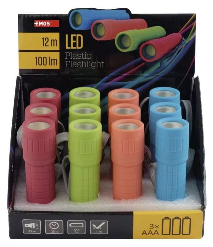 EMOS COB LED ručné svietidlo 100lm, 3× AAA