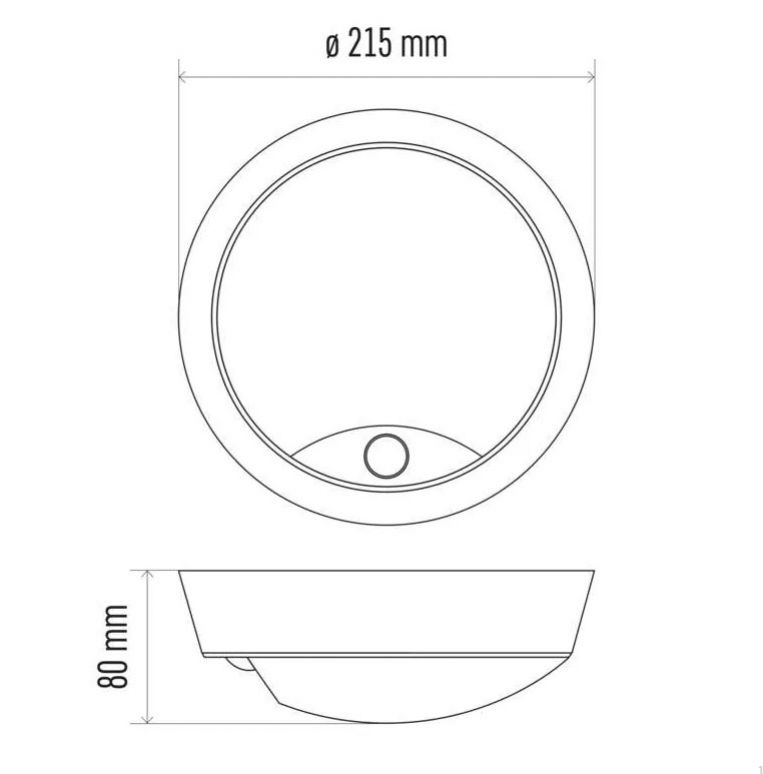 EMOS LED svietidlo prisadené kruhové, 14W, neutrálna biela, priemer 21,5cm, čierna/biela, bez senzoru