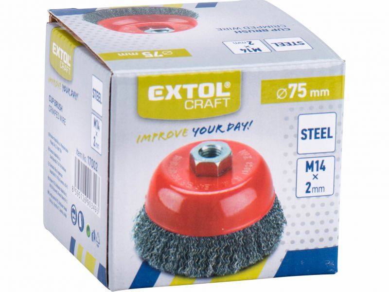 EXTOL CRAFT Kartáč hrnčekový 75mm ocel. drôt M14x2