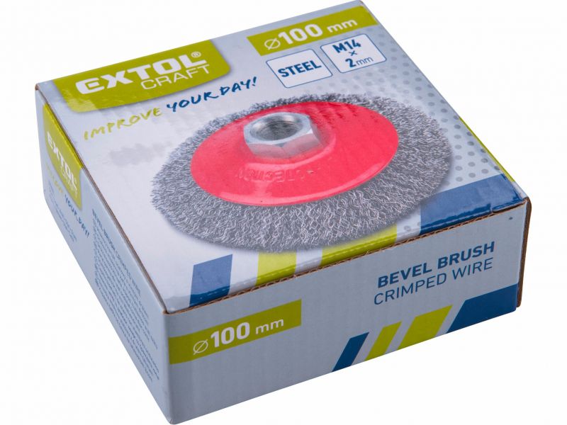 EXTOL CRAFT Kartáč miskový vlnitý drot M14x2 S 0.3 Li