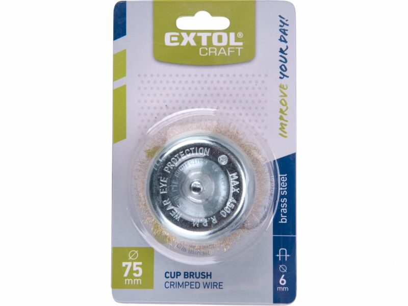 EXTOL CRAFT Kartáč hrnček.ocel. drôt 75mm so stopkou