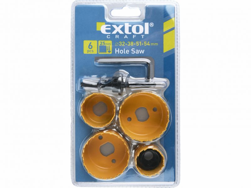 EXTOL CRAFT Pílka dierovacia oceľová 32-38-51-54mm, v25mm