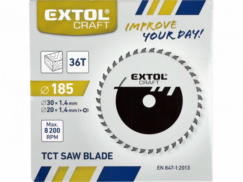 EXTOL CRAFT Kotúč pílový s SK plátkami, 185x1,6x20mm, 36Z
