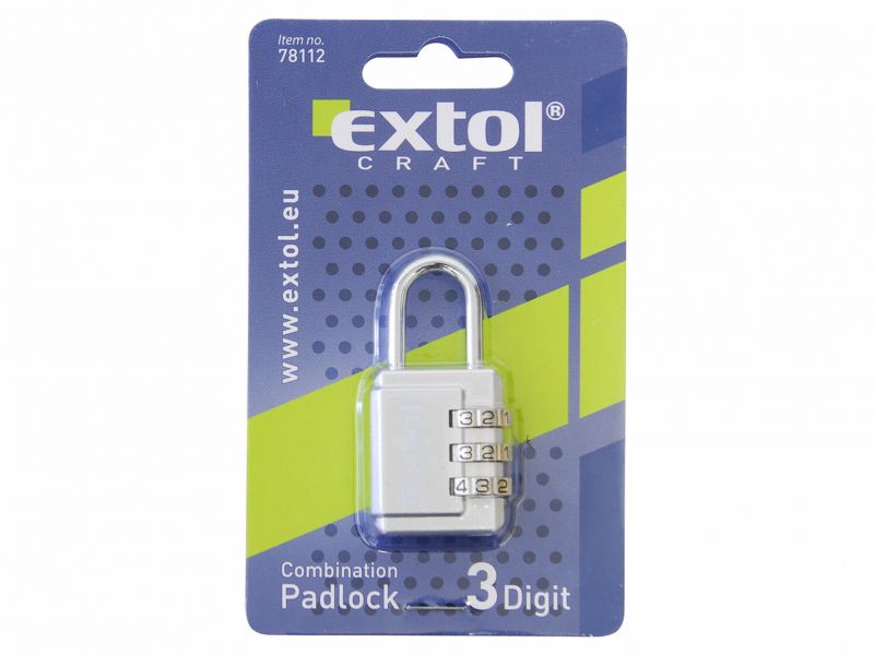 EXTOL CRAFT Zámok visiaci na batožinu, kódovaci