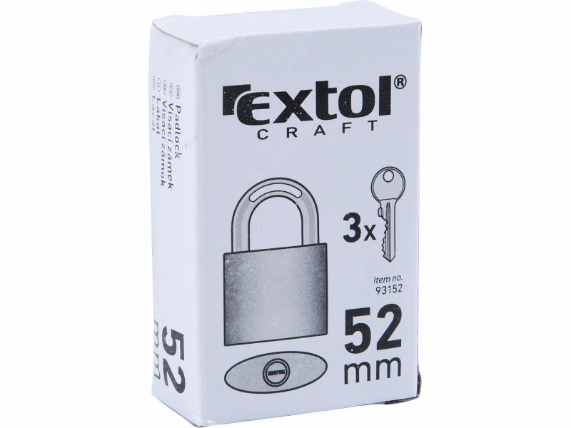 EXTOL CRAFT Zámok visiaci 52mm liatinový 3 kľúče