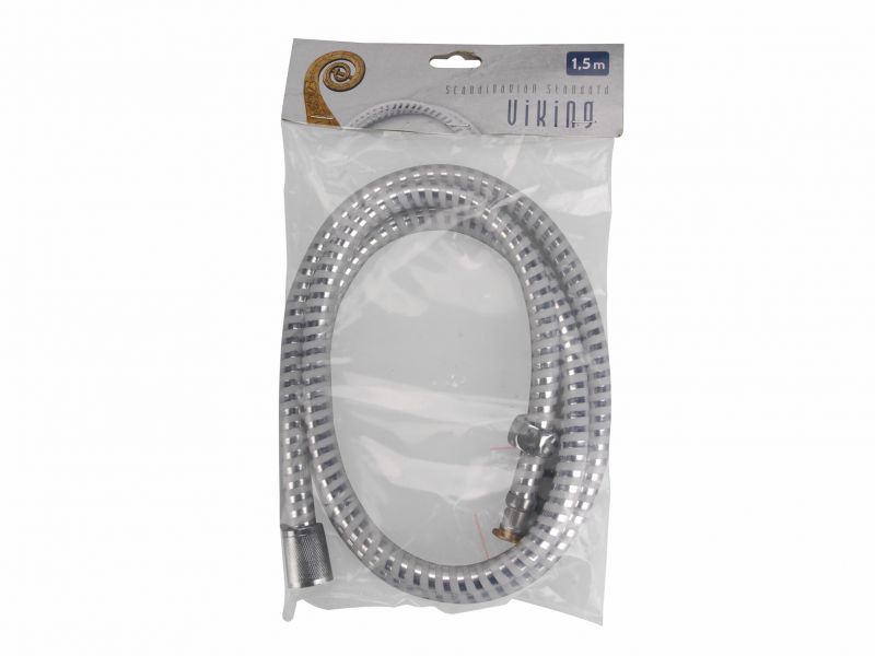 Kinekus Hadica sprchova 1,5m bielo strieborna PVC