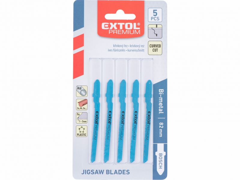 EXTOL PREMIUM Plátky do priamočiarej píly Bi-matal 57x1,5mm kriv. rez