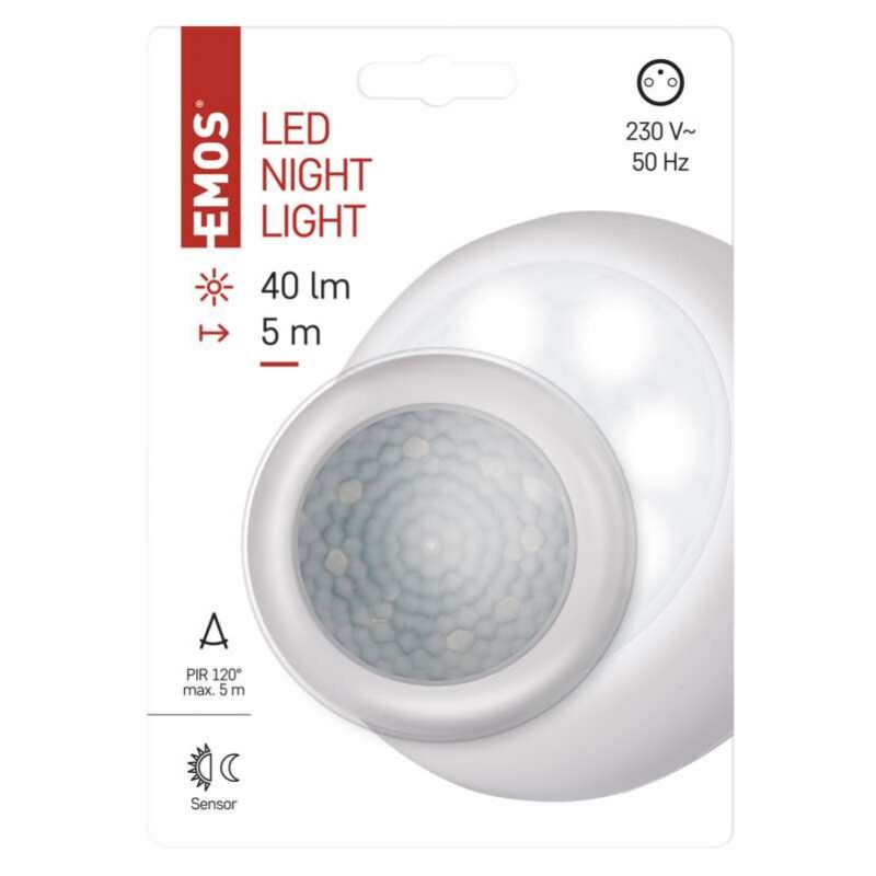 LED nočné svetlo P3304 s pohybovým čidlom do zásuvky, 230V, studená biela foto4
