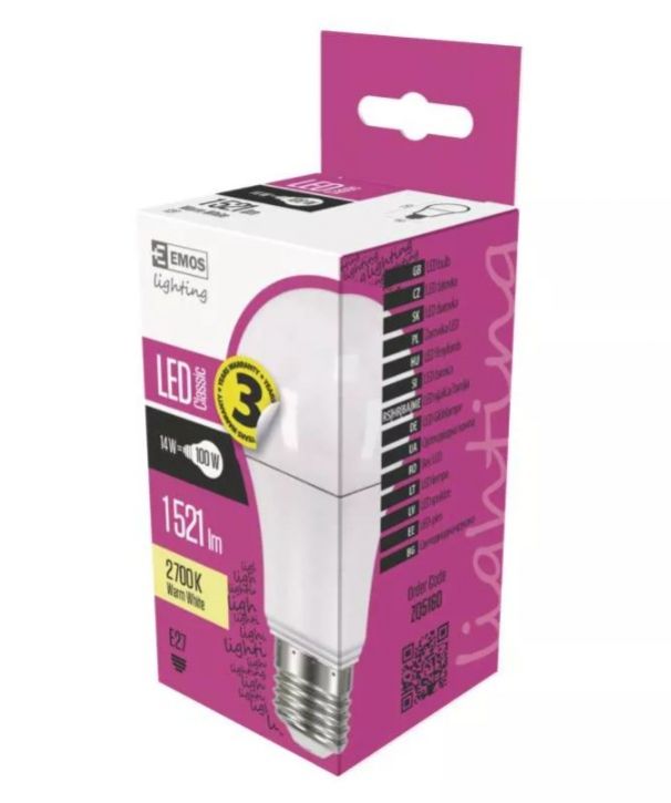 LED žiarovka Classic A60 14W E27 teplá biela foto2