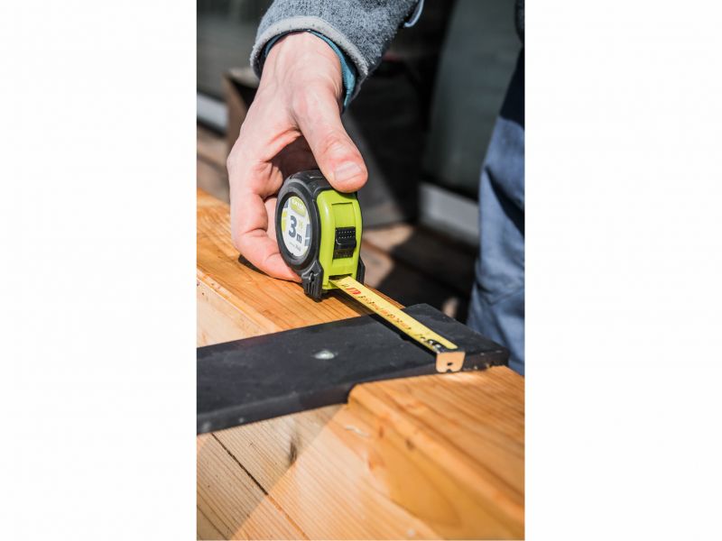 EXTOL CRAFT Meter zvinovací, pogumovaný, 1xbrzda, 3m, šírka pásu 16mm