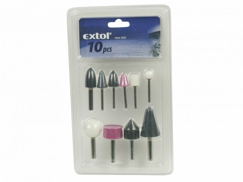 EXTOL CRAFT Telieska brúsne, 10-dielna sada, stopka 5x pr.6mm + 5x pr.3mm
