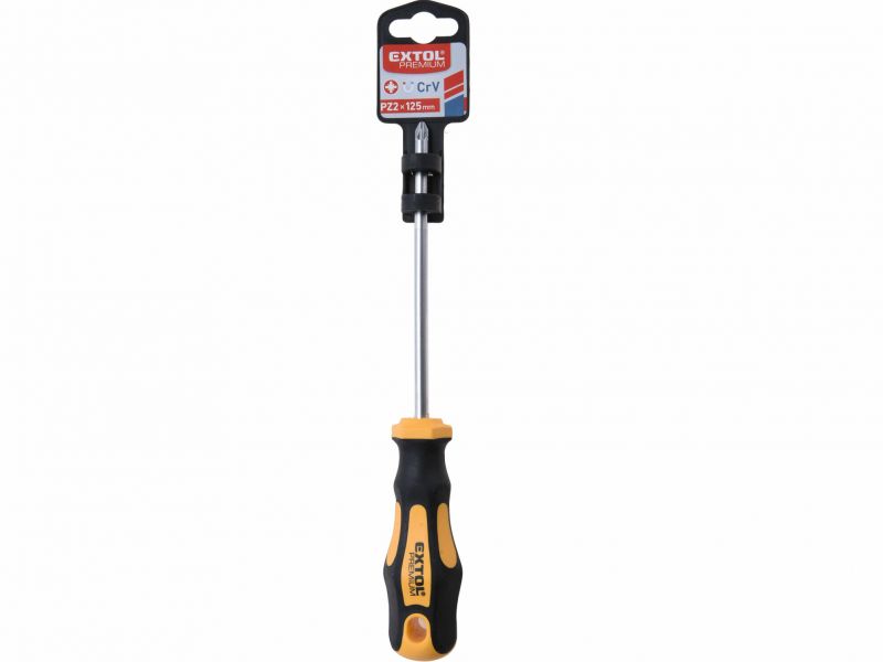EXTOL PREMIUM Skrutkovač (+) PZ2x125mm, CrV, pogumovaná rukoväť