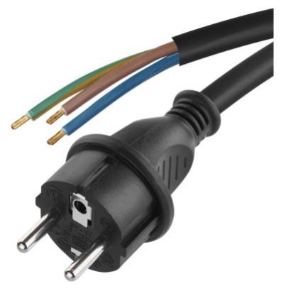 Flexo šnúra gumová 3× 1,5mm2, 3m, čierna