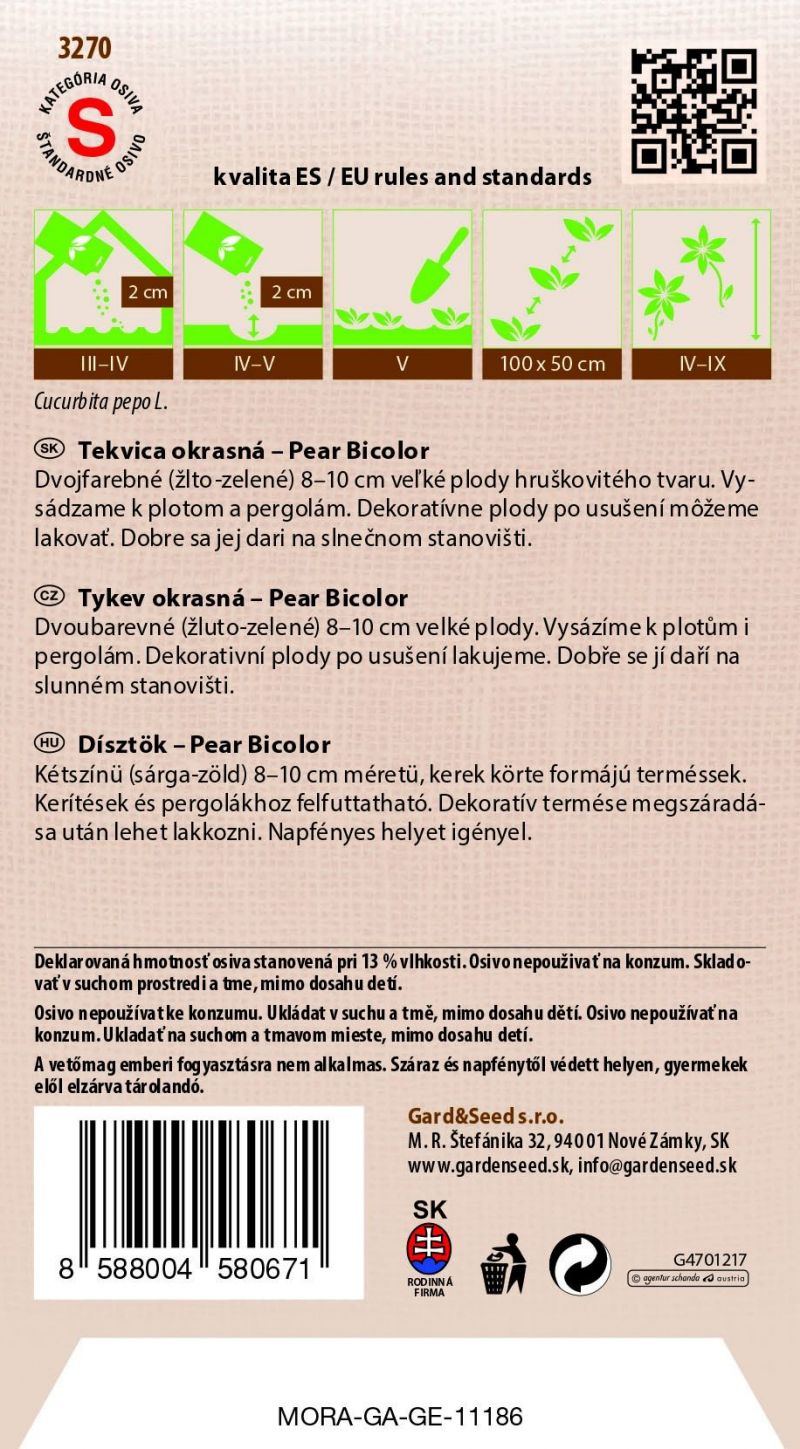 Kinekus Tekvica okrasná - Pear Bicolor