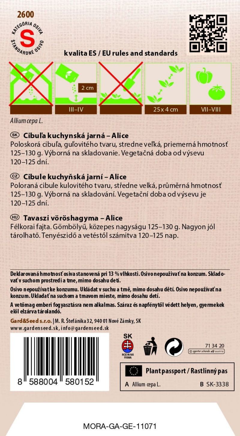 Kinekus Cibuľa jarná - Alice (jarná, žltá)
