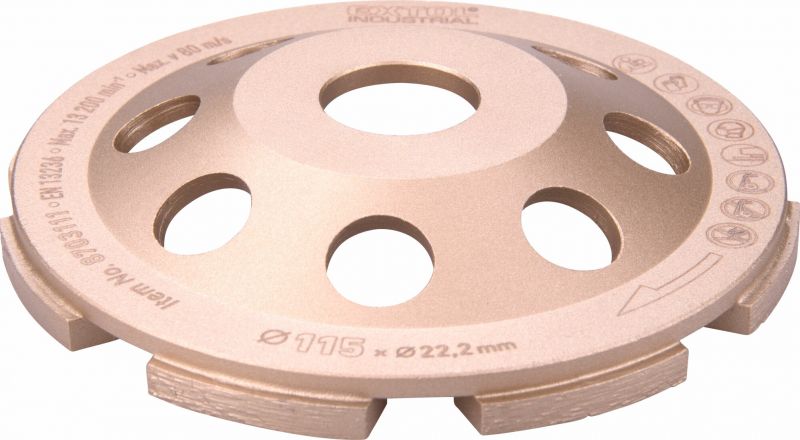 EXTOL INDUSTRIAL Kotúč brúsny diamantový dvojradový, 125mm, pozdĺžne lamely