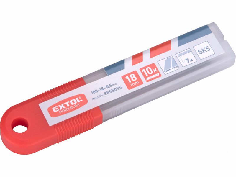 EXTOL PREMIUM Brity do univerzálneho noža olamovacie zo zúbkami 10ks, 18x0,5mm