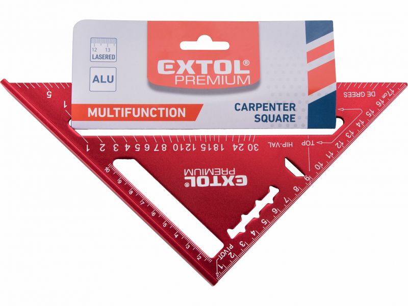 EXTOL PREMIUM Uholník hliníkový s príložníkom 180mm, uhlomer