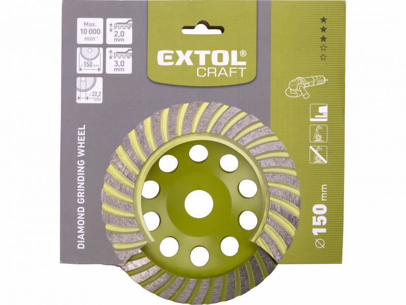 EXTOL CRAFT Kotúč brúsny diamantový, 150mm, pozdĺžne lamely