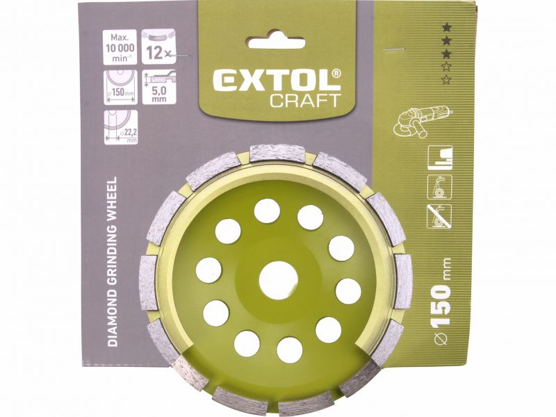 EXTOL CRAFT Kotúč brúsny diamantový, 150mm, pozdĺžne lamely