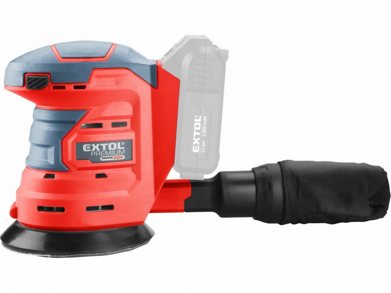 EXTOL PREMIUM Brúska excentrická akumulátorová Share20V, bez aku a nabíjačky, 125mm, suchý zips