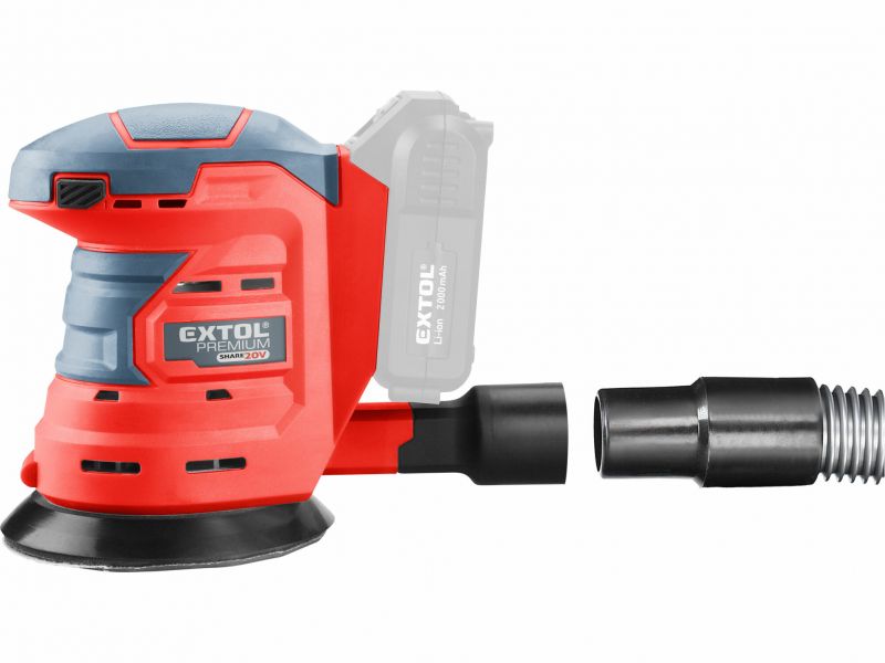 EXTOL PREMIUM Brúska excentrická akumulátorová Share20V, bez aku a nabíjačky, 125mm, suchý zips
