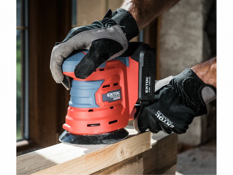 EXTOL PREMIUM Brúska excentrická akumulátorová Share20V, bez aku a nabíjačky, 125mm, suchý zips