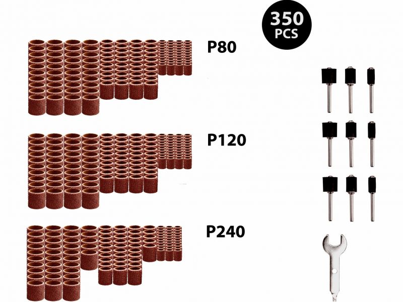EXTOL PREMIUM Valce brúsne na priamu brúsku, 350ks, 6,35-9,5-12,7mm