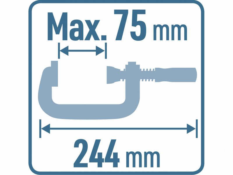 EXTOL PREMIUM "Svorka plastová tvar ""C"", 75mm, ABS"