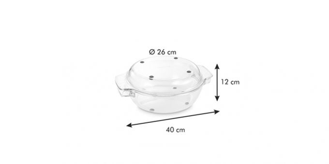 Okrúhly pekáč s poklopom GrandCHEF, 32cm, sklenený