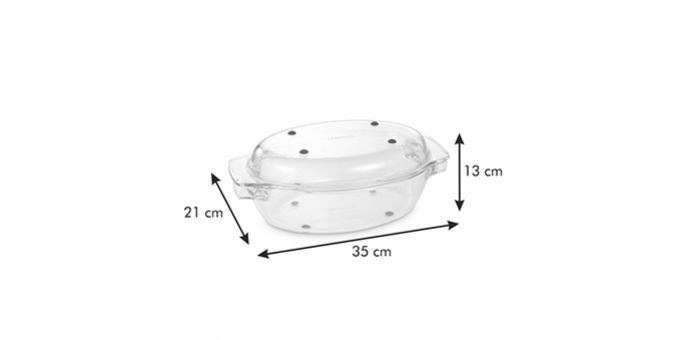Oválny pekáč s poklopom GrandCHEF, 35x21cm, sklenený