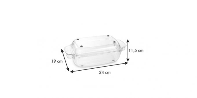 Pekáč s poklopom GrandCHEF 34x19 cm, sklenený