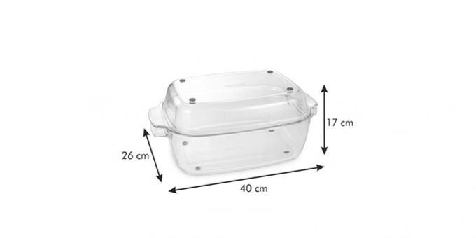 Pekáč s poklopom GrandCHEF 40x26 cm, sklenený