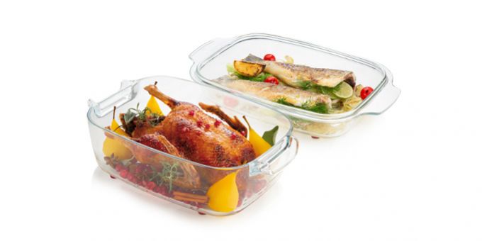 TESCOMA Pekáč s poklopom GrandCHEF 40x26 cm, sklenený