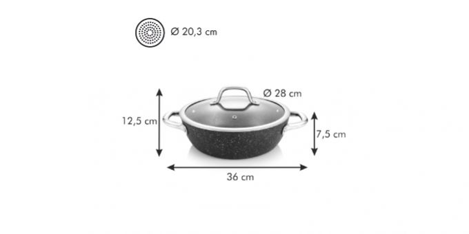 Kinekus Panvica hlb.PRESIDENT Stone s pokr.¤28cm