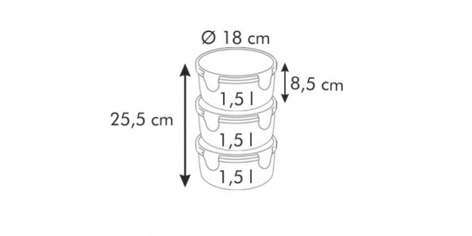 TESCOMA Obedár FRESHBOX s 3 dózami 1,5l bordový
